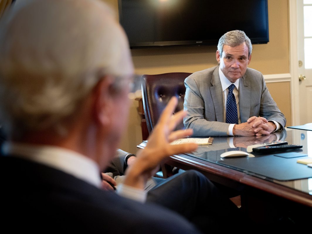 Stewart Cohen discussing a case with the CPR team.