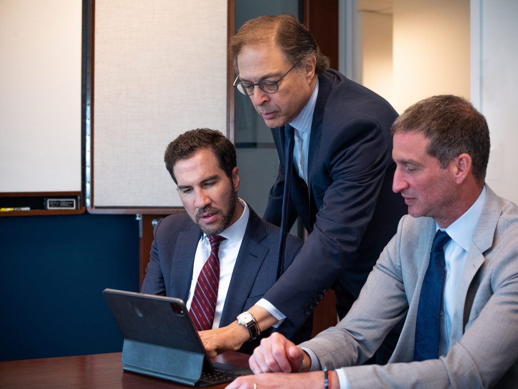CPR attorneys Placitella, Roth and Rubinstein discussing a case.